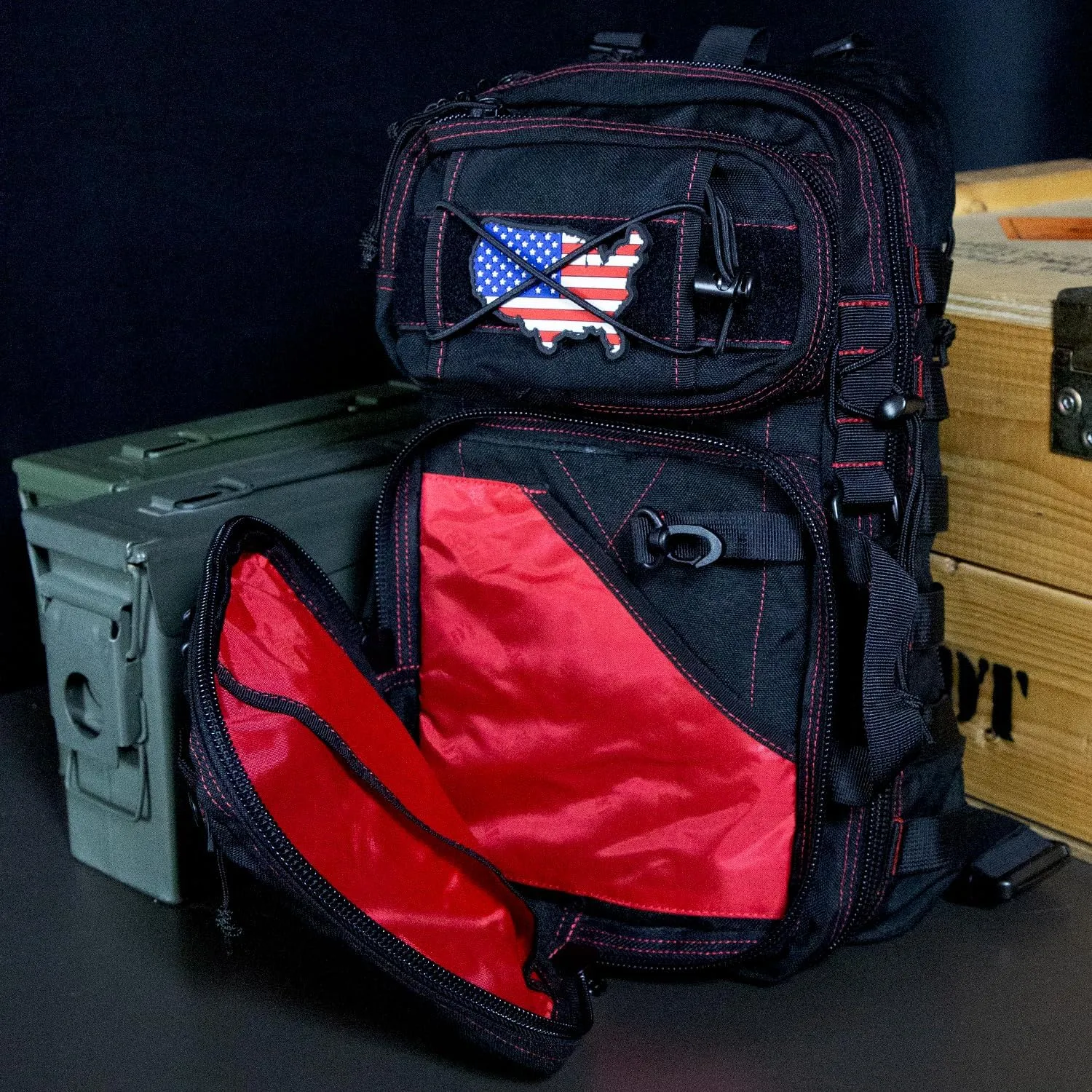 DDT Death Dealer Tactical Assassin Sling EDC Bag, Color Bloodline