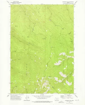 Deardorff MTN OR topo map, 1:24000 Scale, 7.5 X 7.5 Minute, Historical, 1972, Updated 1976, 26.9 x 21.9 in