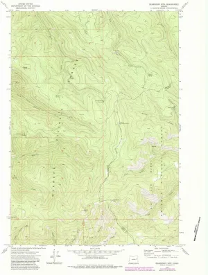 Deardorff MTN OR topo map, 1:24000 Scale, 7.5 X 7.5 Minute, Historical, 1972, Updated 1984, 26.8 x 21.9 in