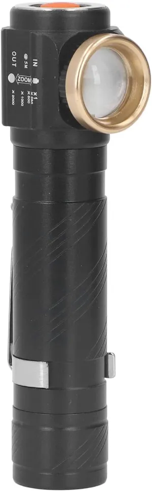Detachable Headlamp Flashlight High Brightness with 4 Gears Telescopic Zoom USB Rechargeable for Outdoor Use