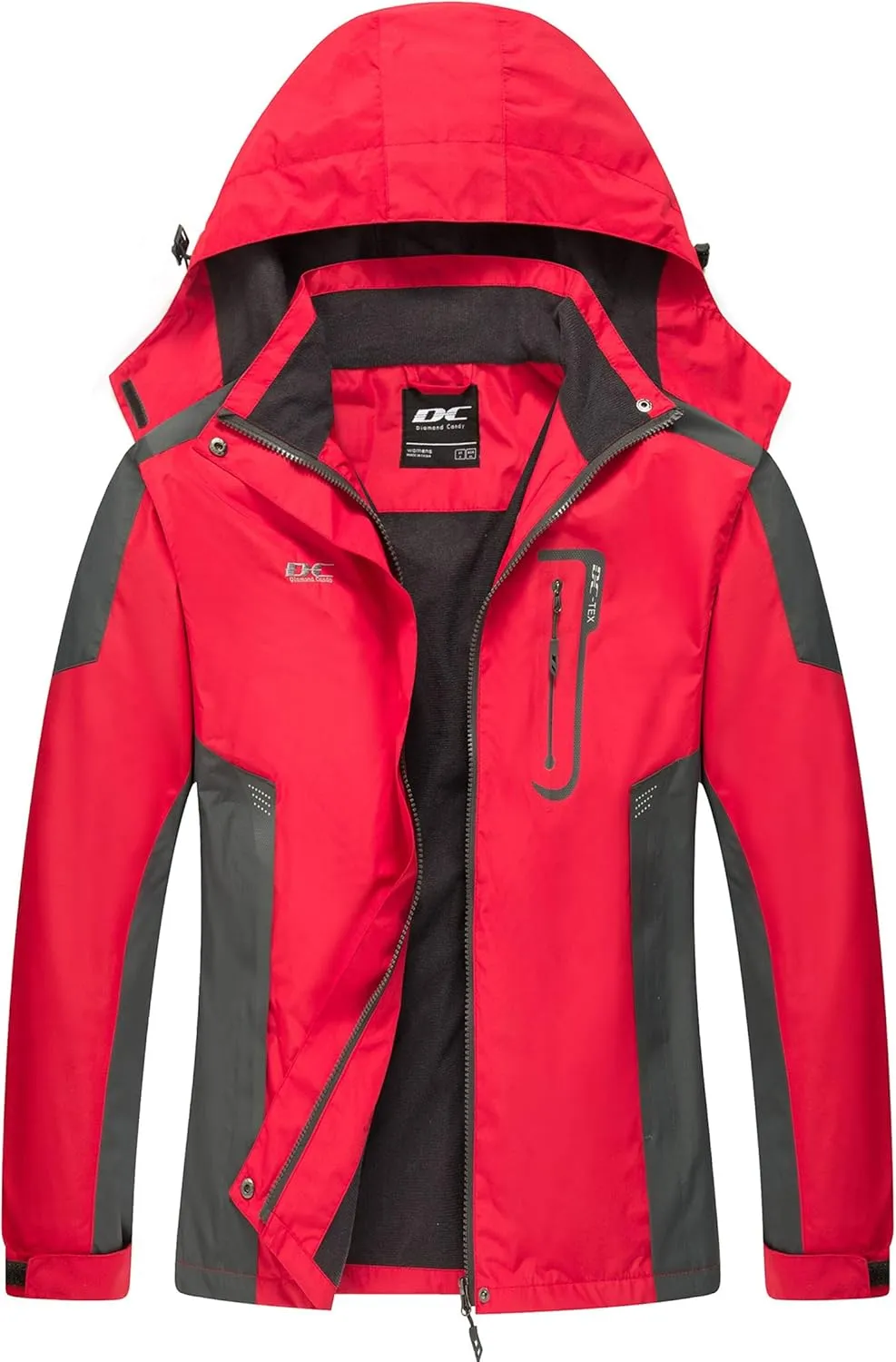 Diamond Candy Waterproof Rain Jacket Women Lightweight Outdoor Raincoat Hooded for Hiking skiing