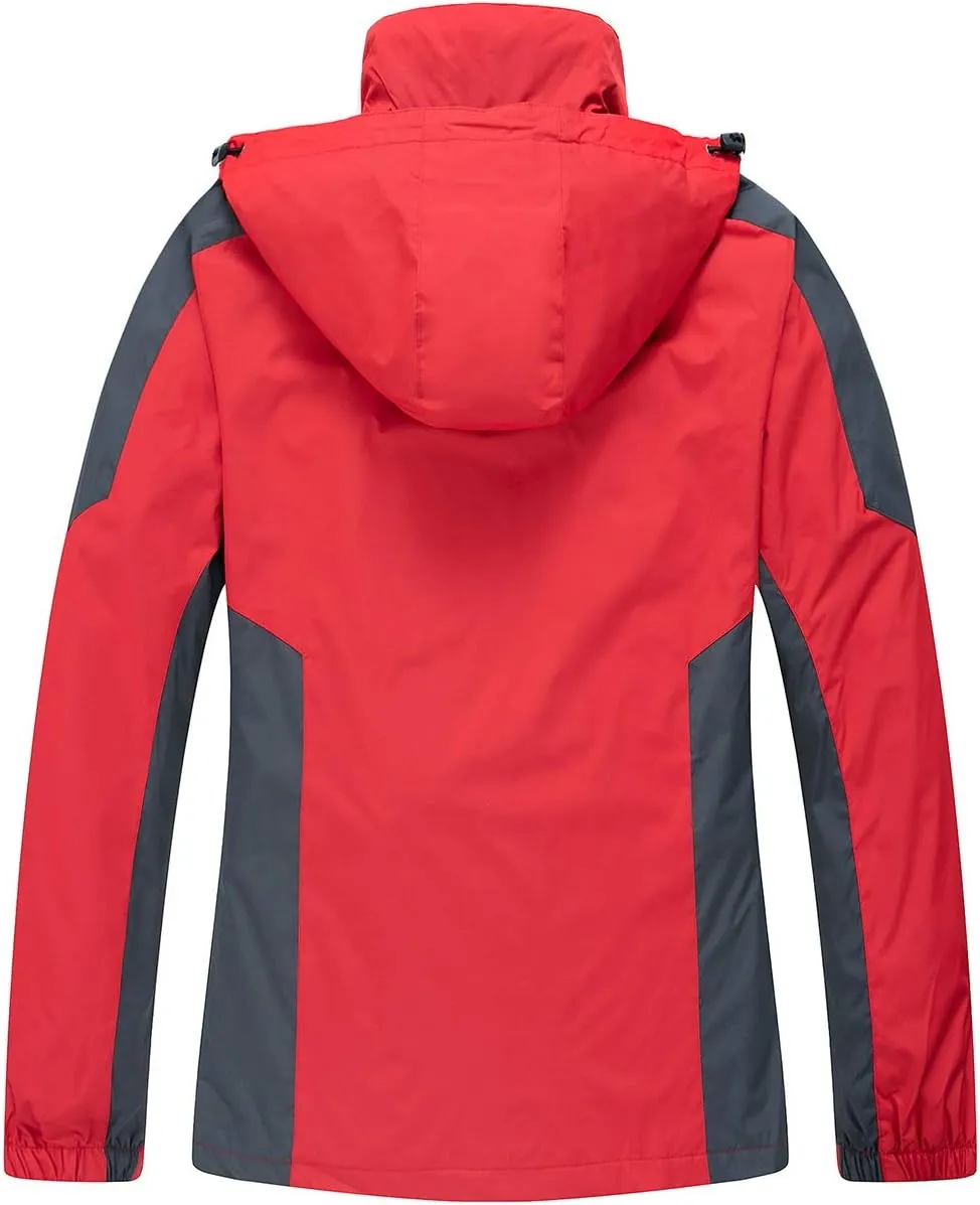 Diamond Candy Waterproof Rain Jacket Women Lightweight Outdoor Raincoat Hooded for Hiking skiing