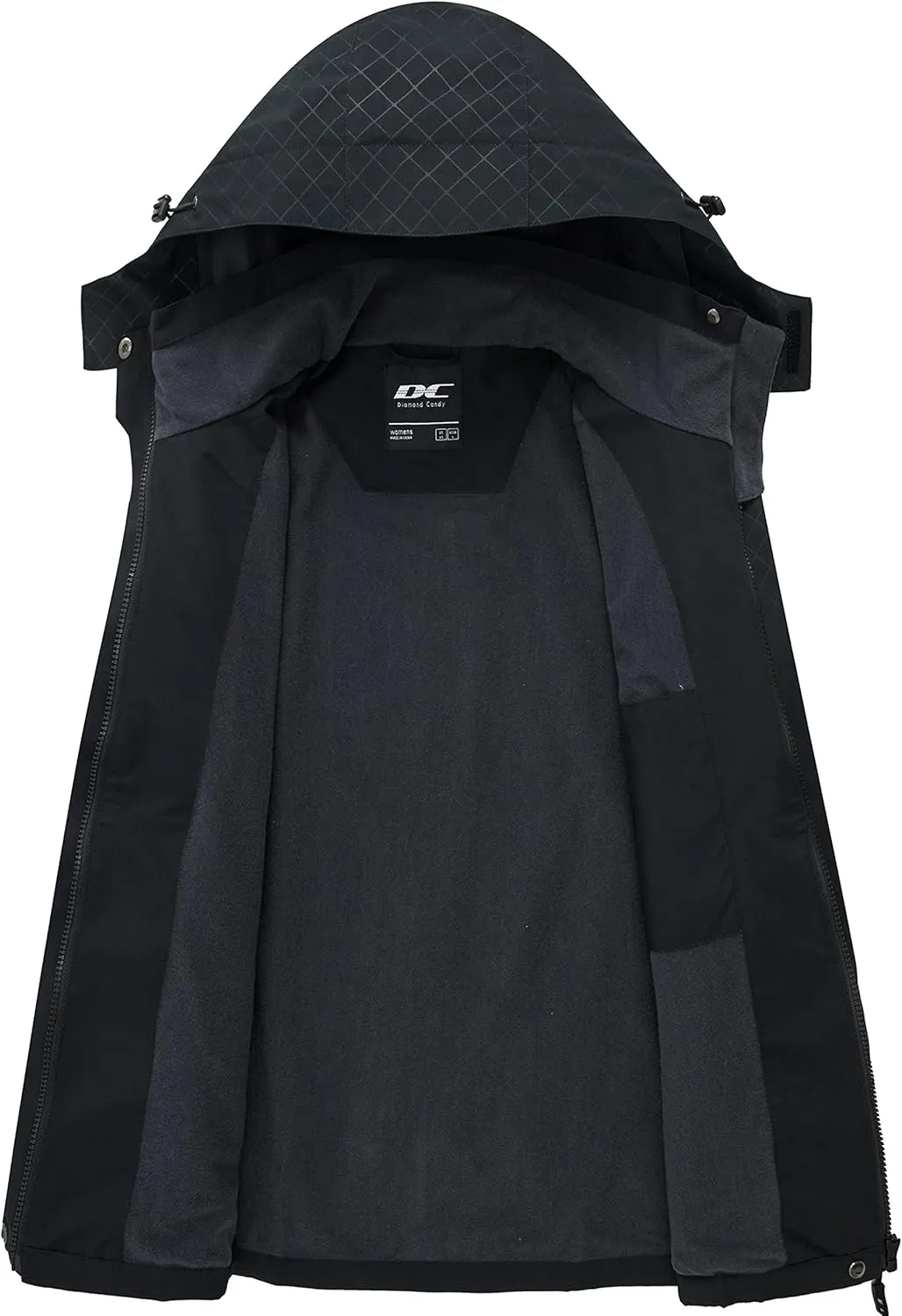 Diamond Candy Women's Waterproof Rain Jacket with Hood Lightweight Outdoors Raincoat