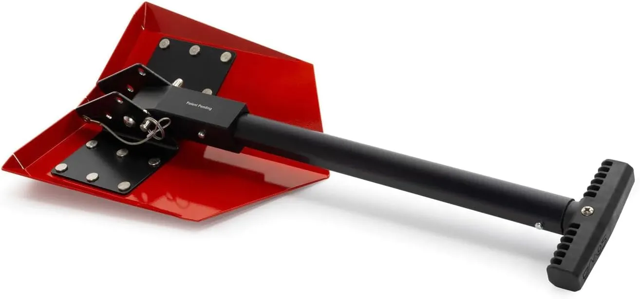 DMOS Delta Camping Shovel - American Made (Racing Red) - Overland Offroad Shovel for Camping, Overland, Van Life, Collapsible, Foldable, 3 Position Survival Shovel