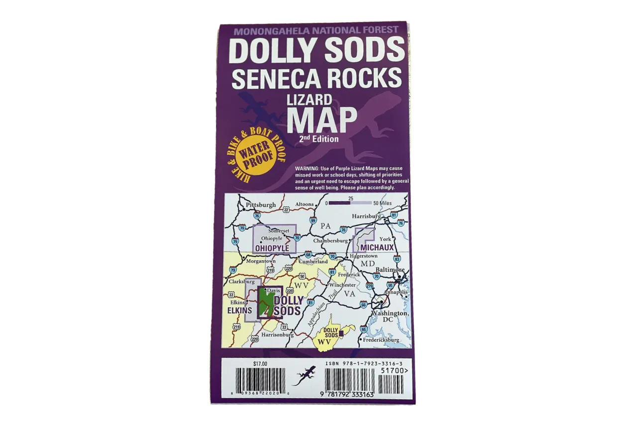 Dolly Sods - Seneca Rocks Lizard Map, West Virginia