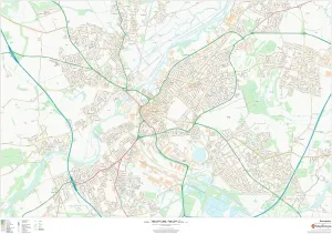 Doncaster - 47" x 33.25" Laminated Wall Map