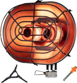 Double Burner Camping Stove Heater, Stainless Steel Camp Gas Heater, Portable Outdoor Camping 1050W Butane Gas Heater for Fishing Hunting Tent, Temperature Adjustable
