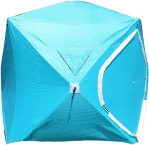 Double-Layer 6-Sided Tent, 360-Degree View Outdoor Tent, Windproof, Rainproof, Mosquito Proof, Double Door Ventilation, Suitable for 4-6 Family Camping