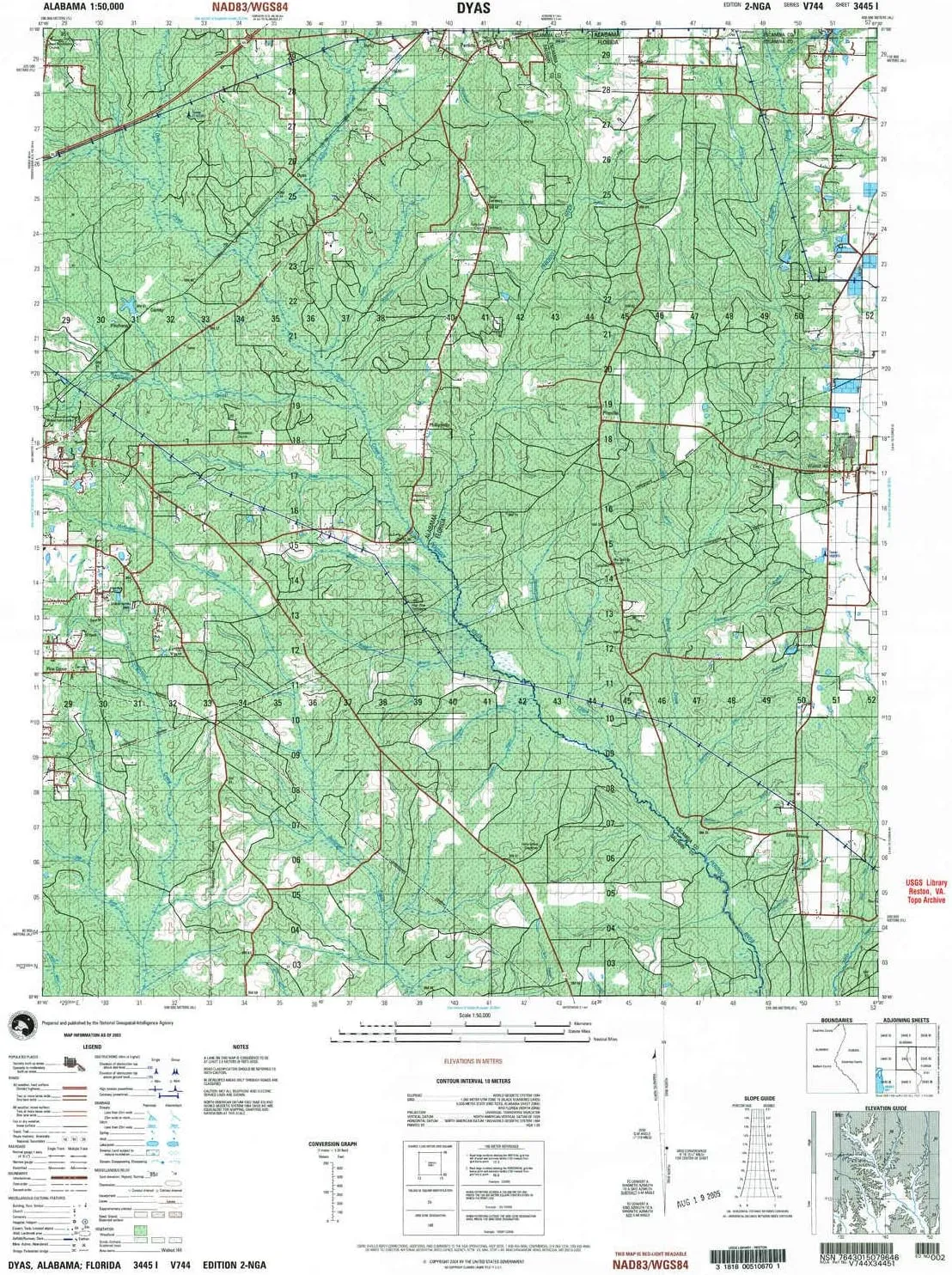 Dyas AL topo map, 1:50000 Scale, 15 X 15 Minute, Historical, 2003, 29.1 x 22.1 in