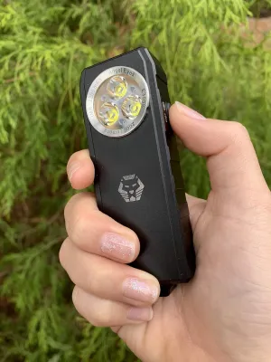 E300S Angel Eyes 2000 Lumens, CREE XP-G3 S5 LED X 3, Handled Sized, USB 90 Minutes Fast Rechargeable EDC Flashlight with Built-in Li-ion Battery, Aluminum Alloy, RovyVon (Black)