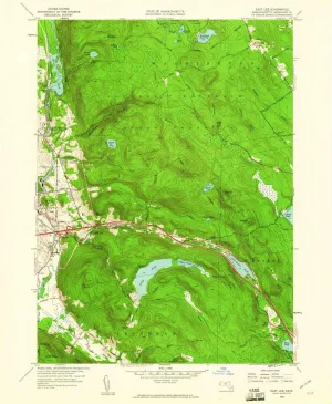 East Lee MA topo map, 1:24000 Scale, 7.5 X 7.5 Minute, Historical, 1958, Updated 1960, 26.8 x 22 in
