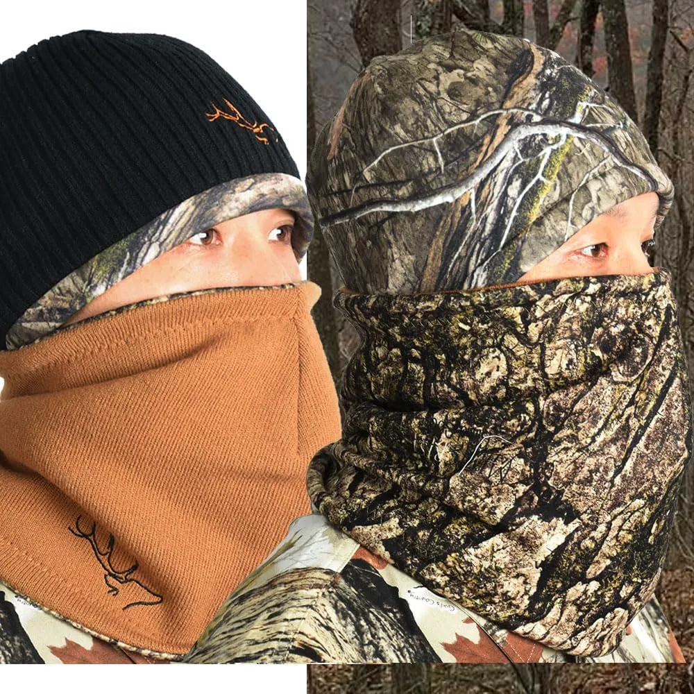 EDTREK Reversible Windproof Fleece Beanie Hat - Warm Winter Hat for Hunting Fishing Camping in Cold Weather