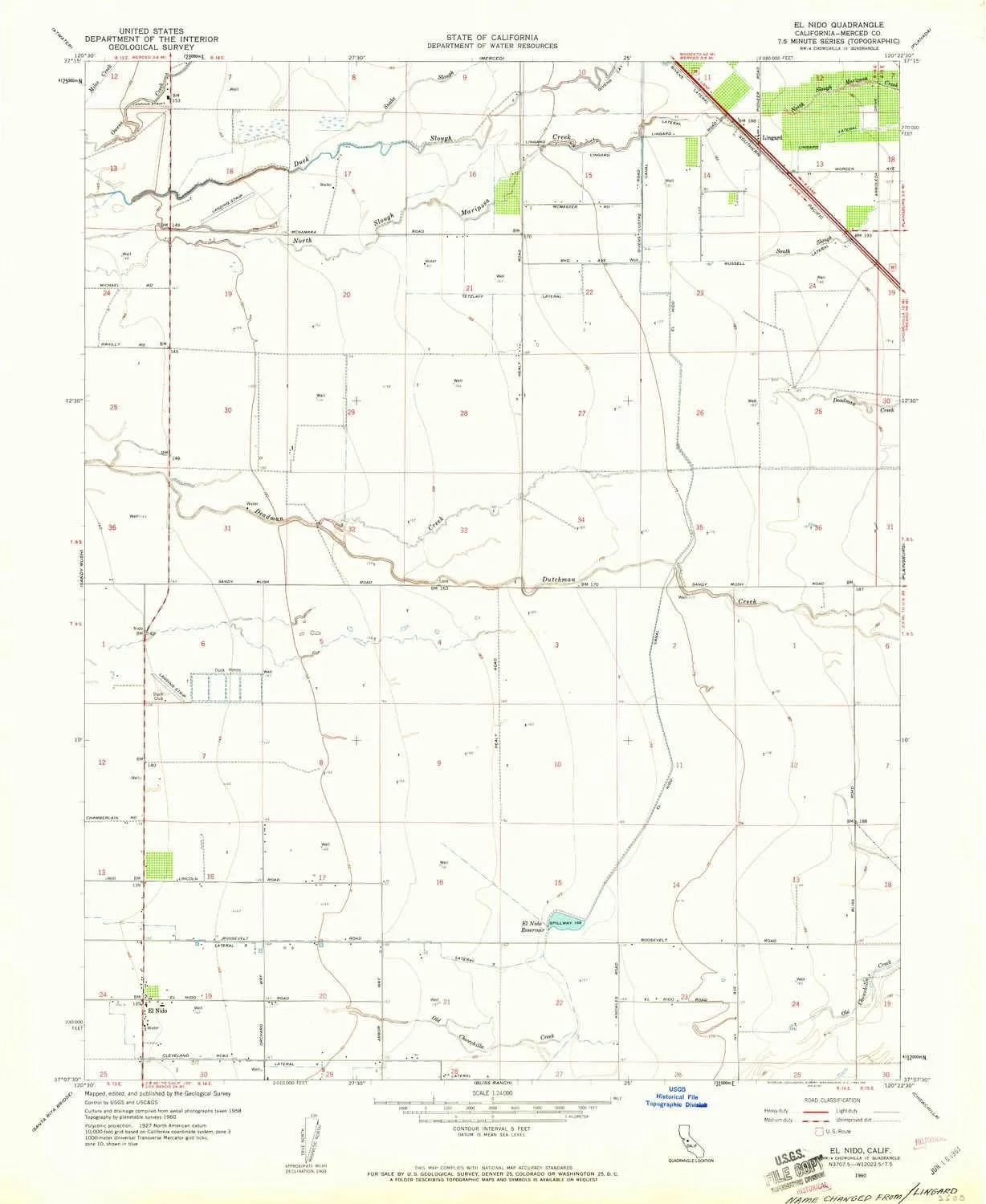 El Nido CA topo map, 1:24000 Scale, 7.5 X 7.5 Minute, Historical, 1960, Updated 1961, 26.9 x 22 in