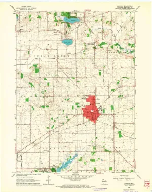 Elkhorn WI topo map, 1:24000 Scale, 7.5 X 7.5 Minute, Historical, 1960, Updated 1964, 27.26 x 21.61 in