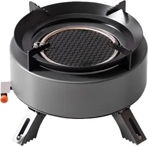 [Ellniges]【Energy-Saving Infrared Tech】Portable Camping Stove 4000W High Power,【Detachable Windproof 】Outdoor Cooking Gear with Foldable Legs, 240Min Runtime, Compatible with Pots & Gas Tanks