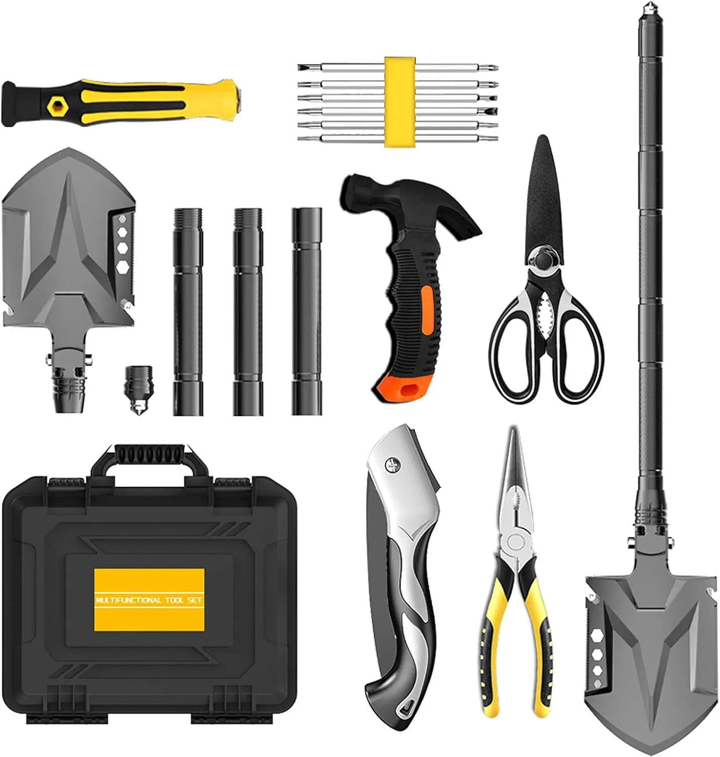 Emergency Kit Camping Multi- Folding Survival Shovel Set Camping Gear Emergency Box