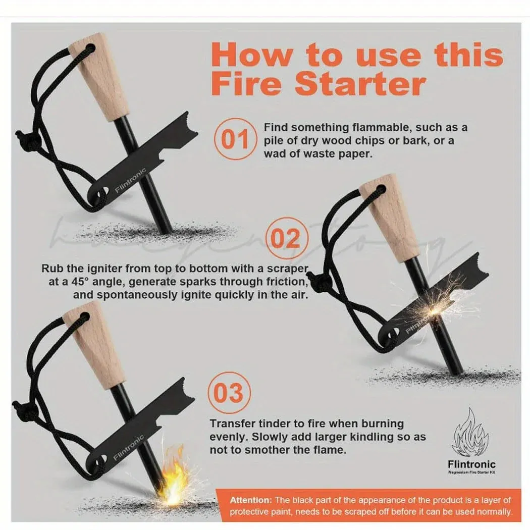 Emergency outdoors survival fire starter