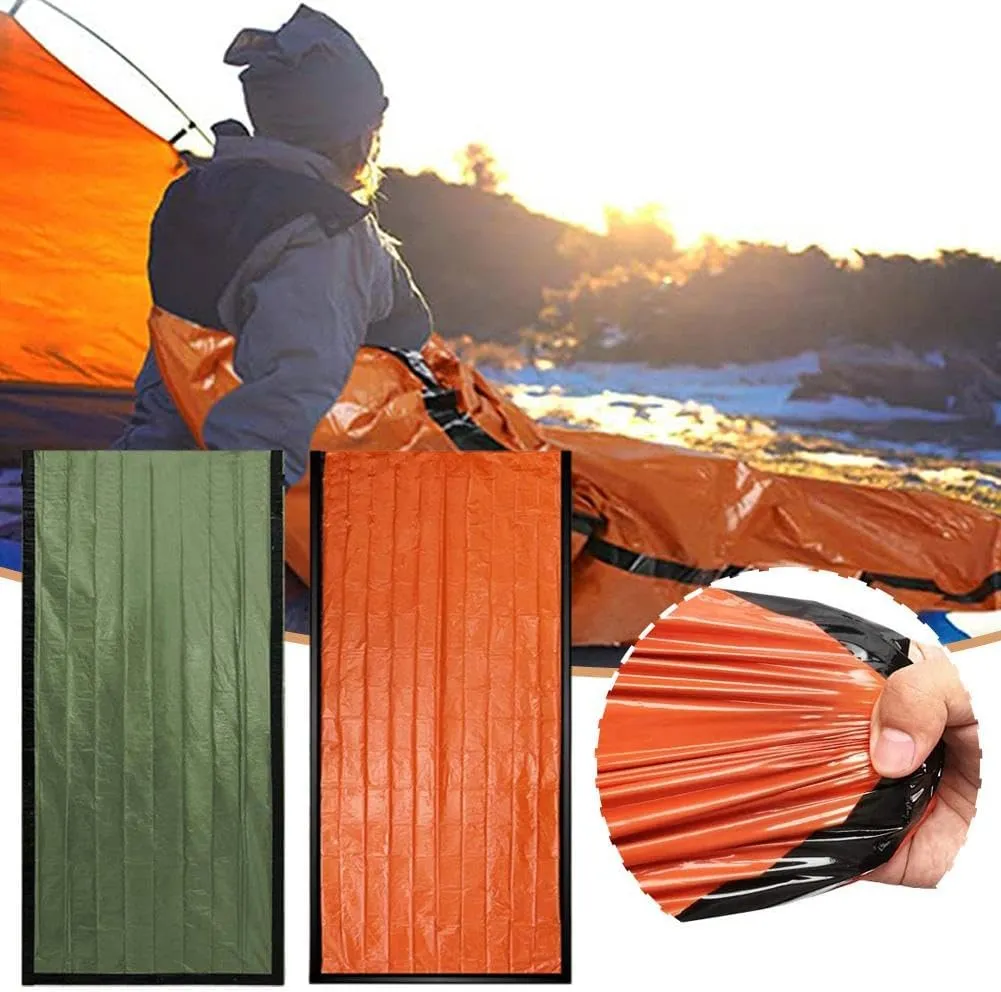 Emergency Sleeping Bag,Thermal Waterproof Survival Bag,Survival Sleeping Bag,Waterproof Thermal Bivy Sack with Whistles,Portable Thermal Sleeping Bag for Outdoor Travel Camping Hiking