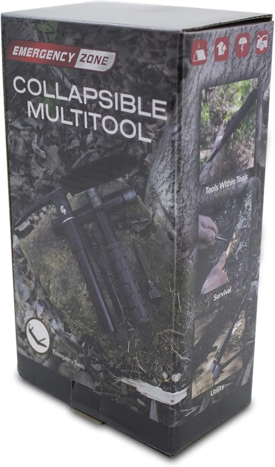 Emergency Zone 12-in-1 Collapsible Folding Shovel | Military 19.5 Inch Survival Shovel | Multitool with Carrying Case | Great for Hiking, Camping, Backpacking, Gardening, to Keep in Your Car | 1 Pack