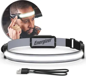 Energizer Headlamp Rechargeable S400, LED WideBeam Head Light, IPX4 Water Resistant Ultra Bright Headlamps for Camping, Outdoors, Emergency Power Outage (USB Cable Included)
