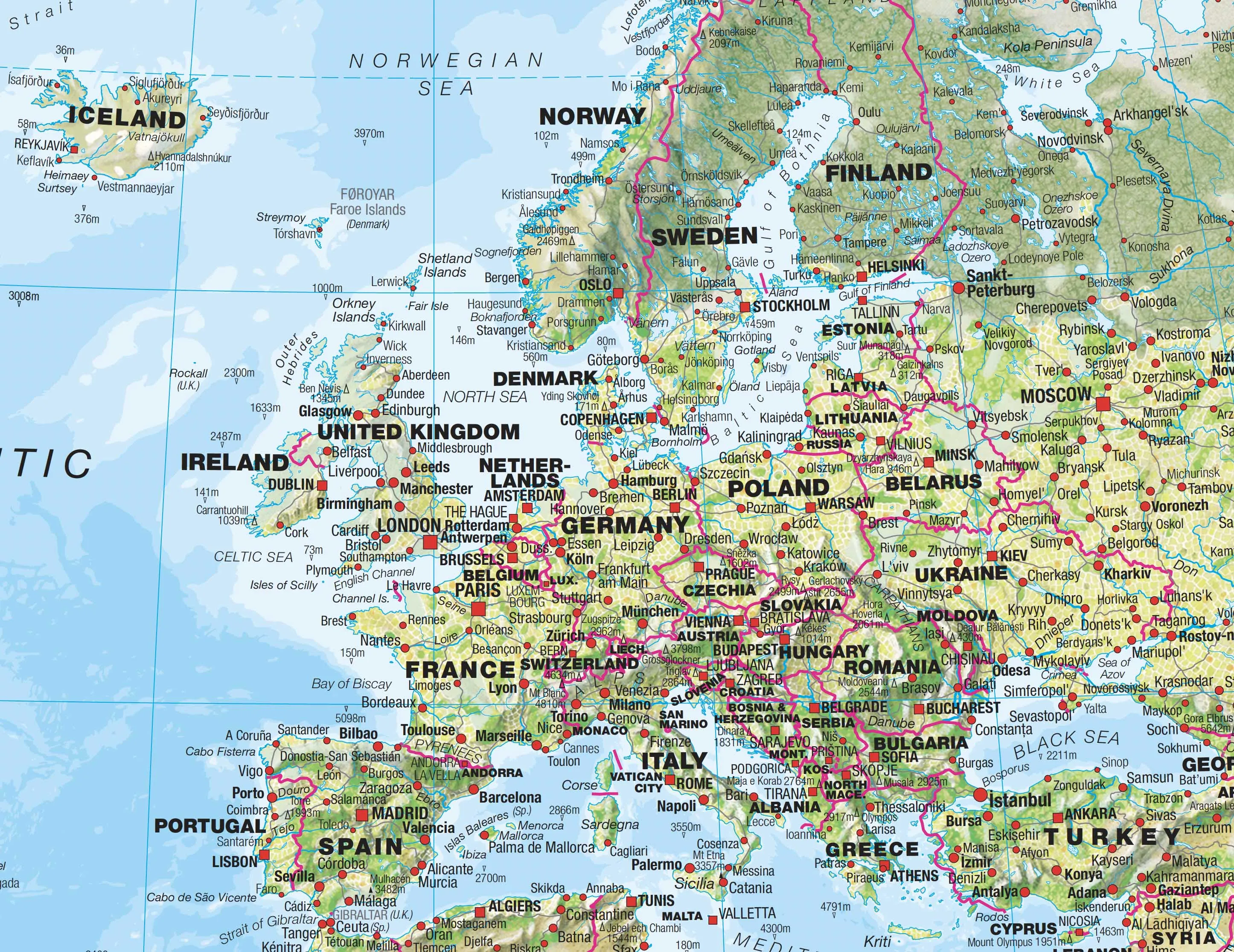 Environmental World Maps International 2000mm x 1200mm Wall Map
