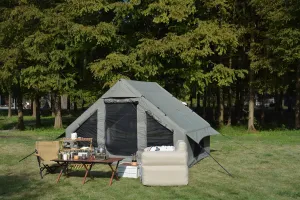 ESPIDOO Inflatable Camping Tent 4-6 Person: 4 Season Waterproof Windproof Glamping Tent with Stove Jack - Quick 5min Setup for Family Outdoor Adventures & Winter Camping