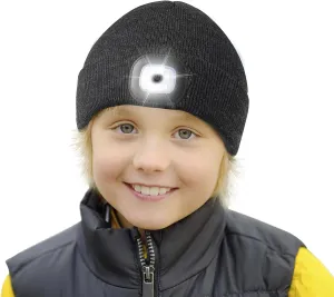 Etsfmoa Unisex Beanie with The Light,Gifts for Kids Boys and Girls Children USB Rechargeable Headlamp The Cap