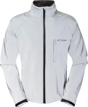 Ettore Mens Cycling Jacket Waterproof Breathable High Visibility Reflective Silver - Night Glow