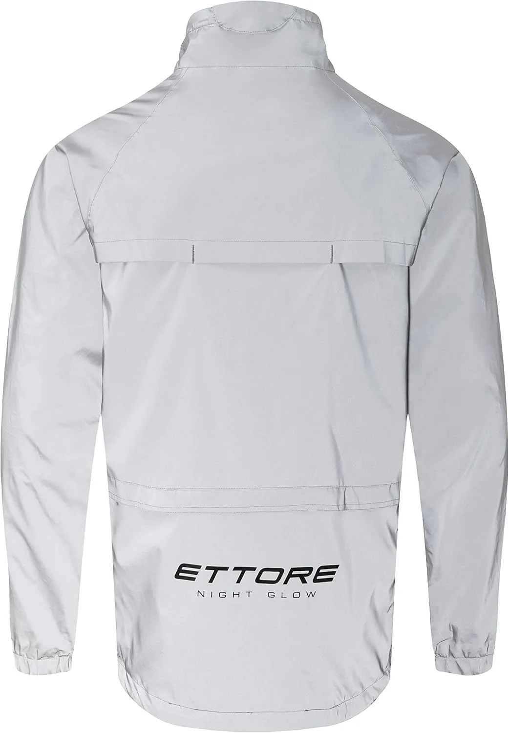 Ettore Mens Cycling Jacket Waterproof Breathable High Visibility Reflective Silver - Night Glow