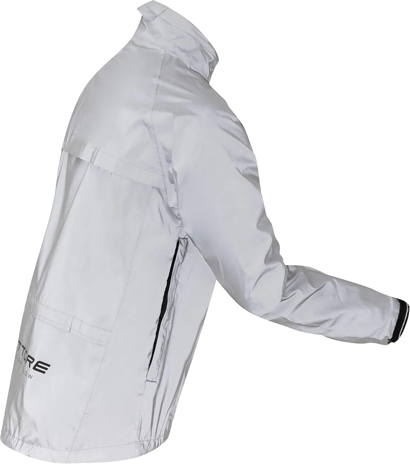 Ettore Mens Cycling Jacket Waterproof Breathable High Visibility Reflective Silver - Night Glow