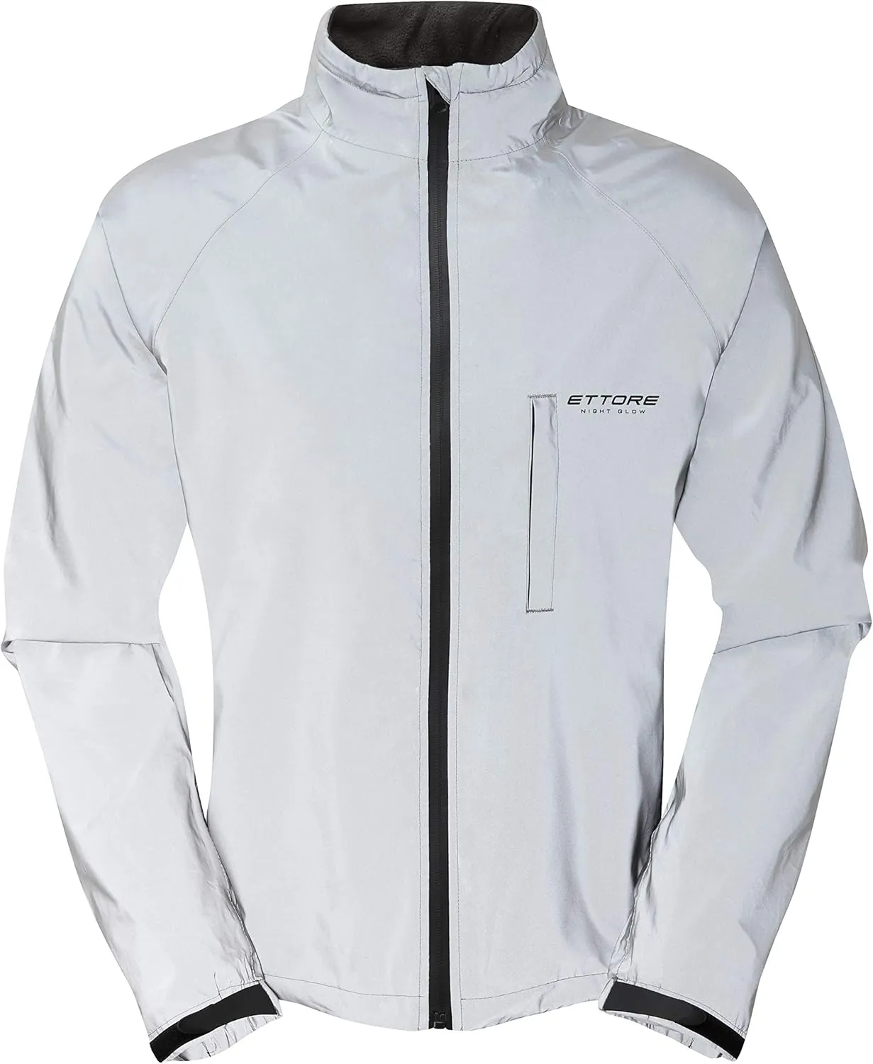 Ettore Mens Cycling Jacket Waterproof Breathable High Visibility Reflective Silver - Night Glow