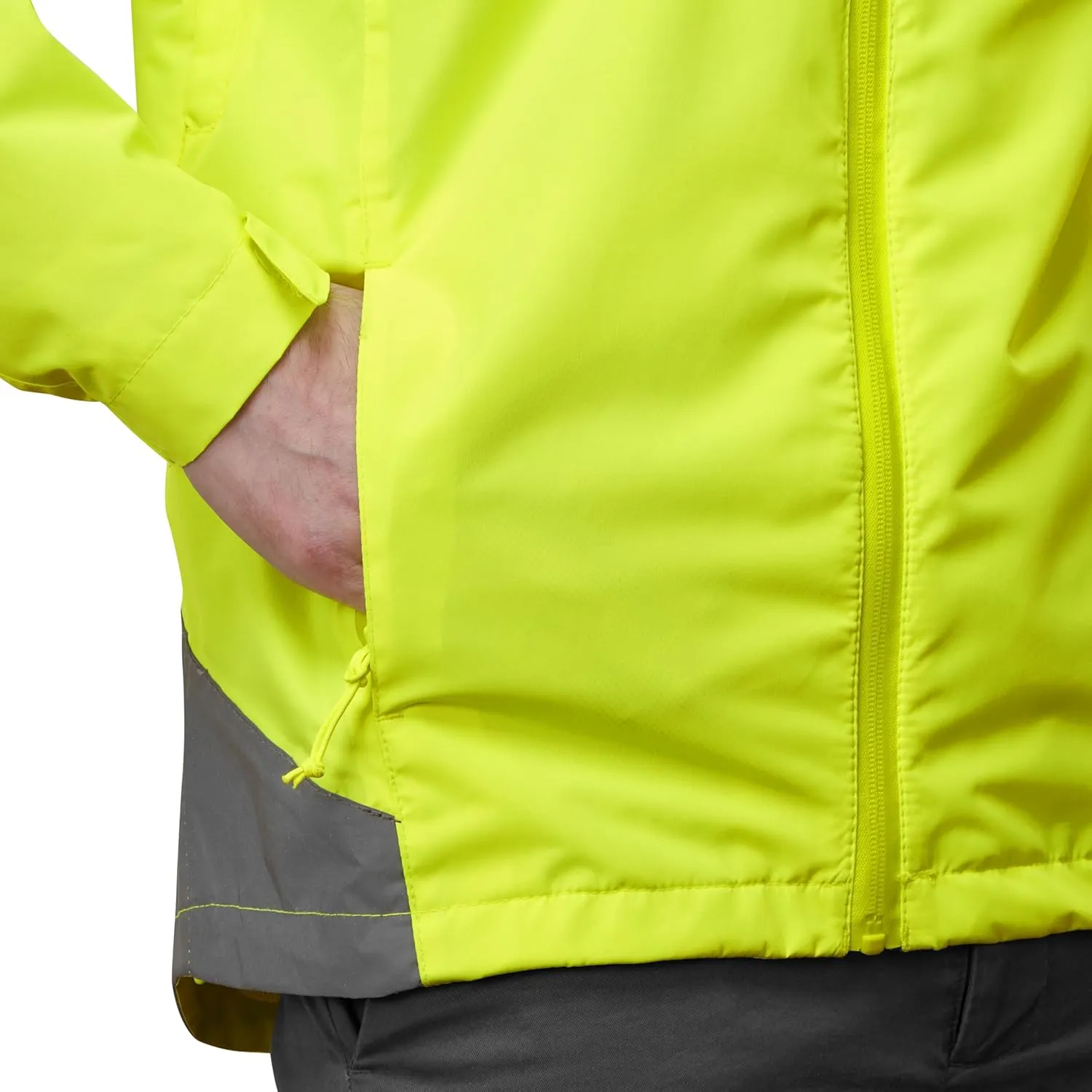 Ettore Mens Waterproof Cycling Jacket With Removable Hood Breathable High Visibility - Hybrid Glow - Yellow