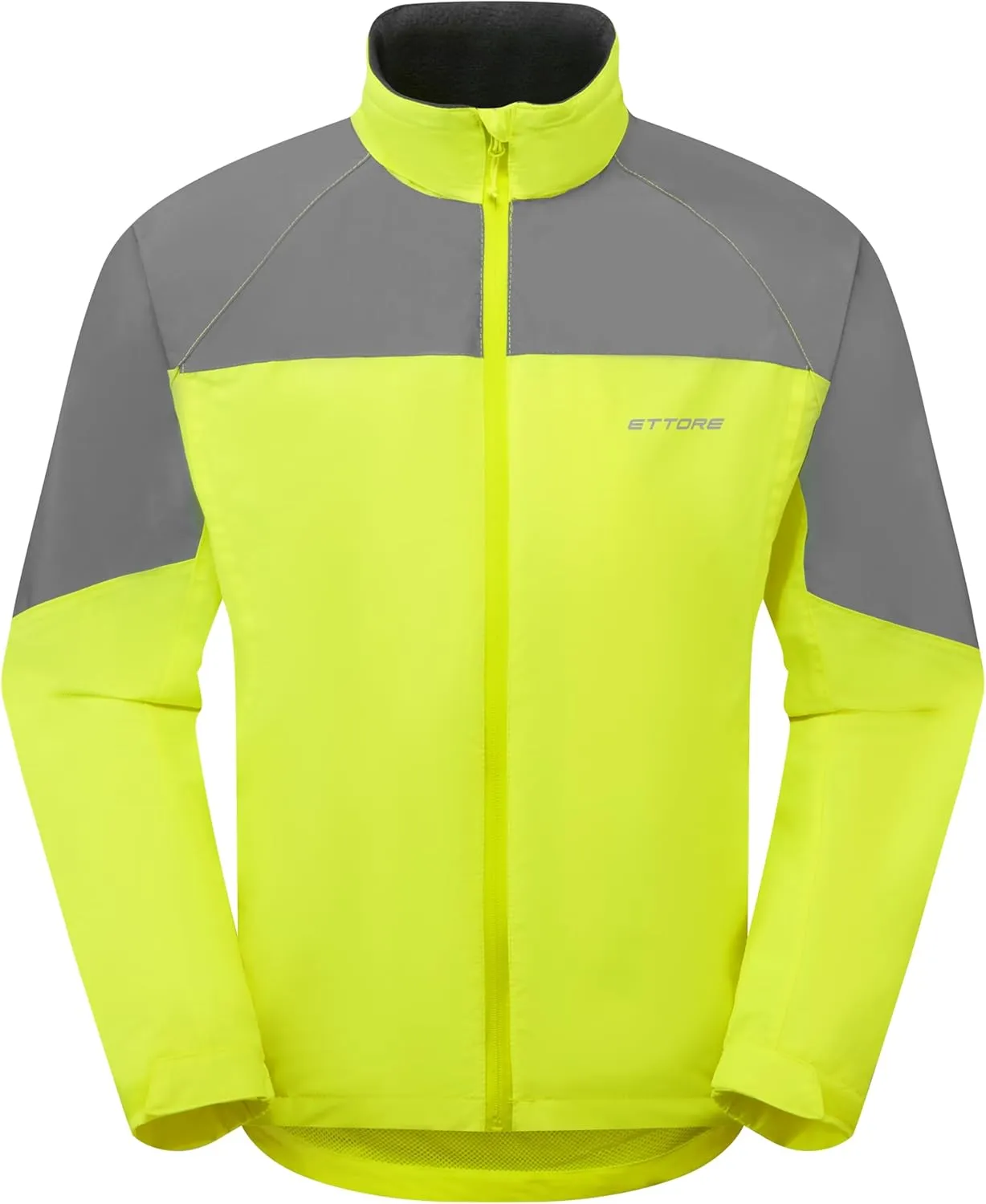 Ettore Mens Waterproof Cycling Jacket With Removable Hood Breathable High Visibility - Hybrid Glow - Yellow