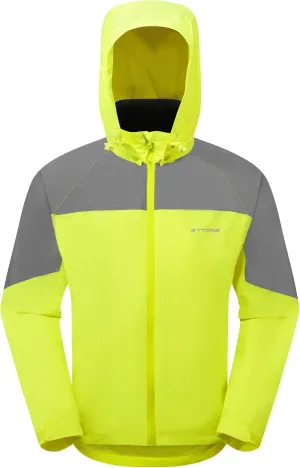 Ettore Mens Waterproof Cycling Jacket With Removable Hood Breathable High Visibility - Hybrid Glow - Yellow