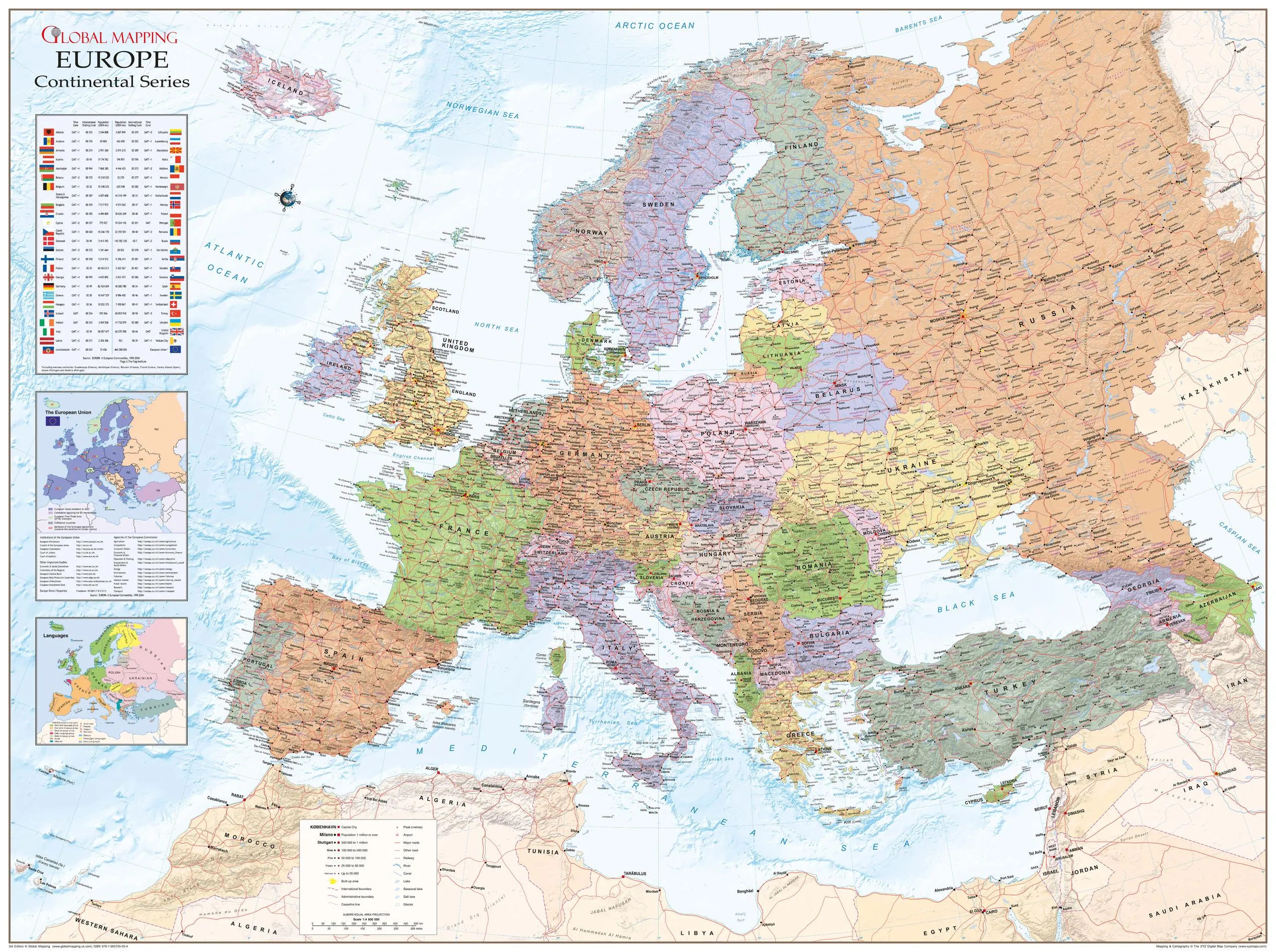 Europe Political Wall Map 1340 x 1000mm
