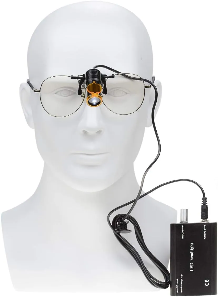 EustomA 5W LED Headlight Waist Hanging LED Light Iron Clip On Type HeadLamp for Binocular Loupes DY-008 (Black)