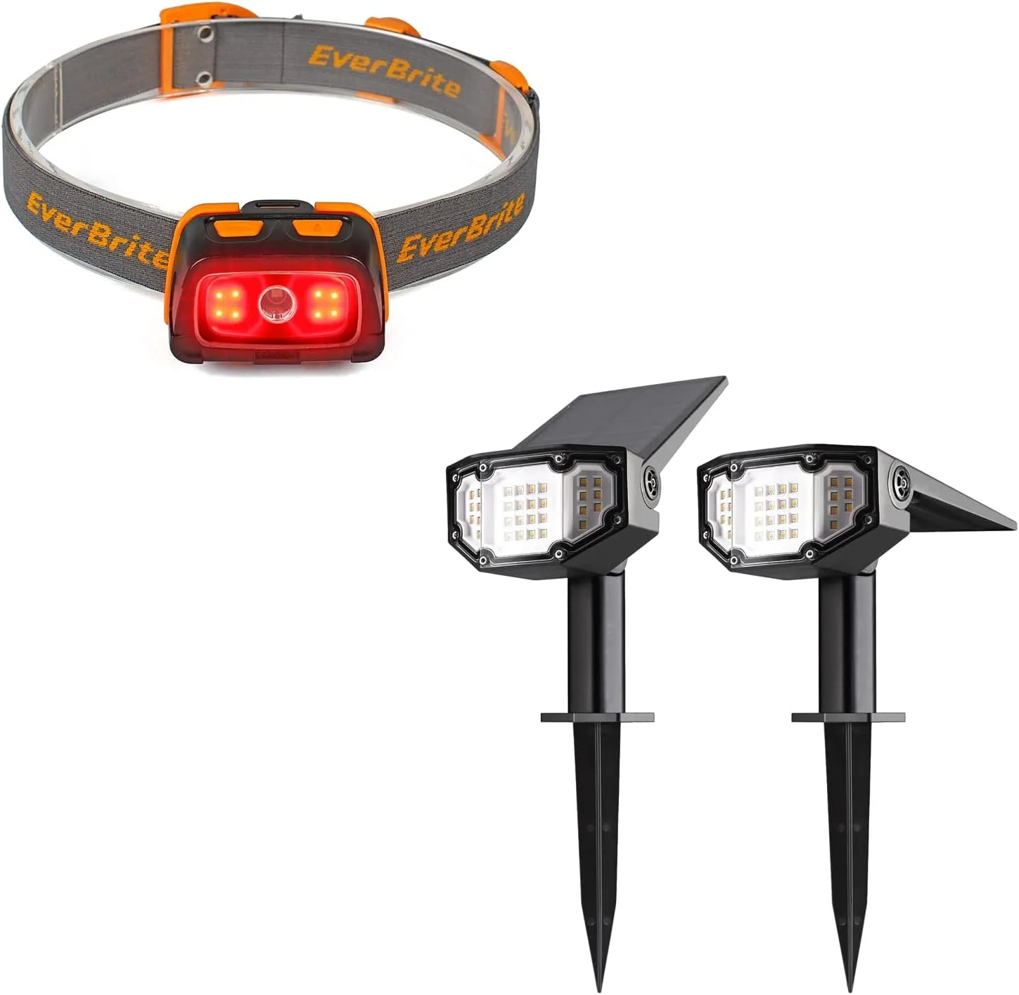 EverBrite Headlamp 2-Pack Solar Landscape Spotlights