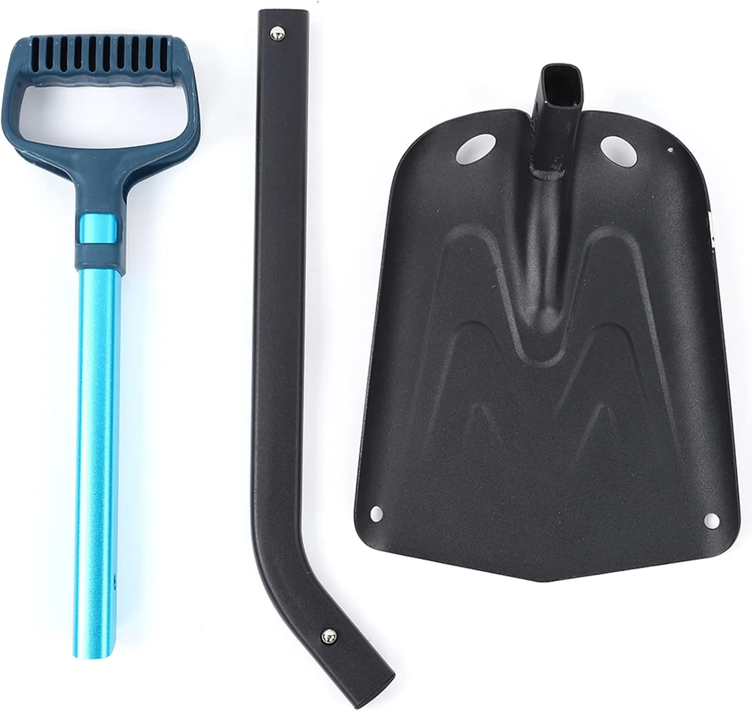 EVTSCAN Aluminium Alloy Outdoor Snow Mud Shovel, Multifunction Long Handle Folding Entrenching Tool, for Off Road, Camping, Snow, Sand