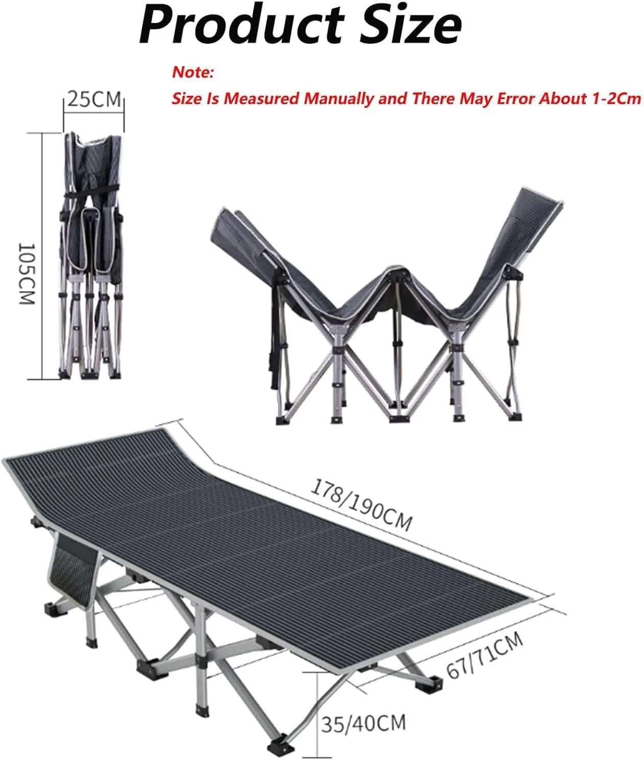 EYPKPL cots for Sleeping Folding Camping Bed Corduroy Cotton Cots for Camping with Mat Camping Cots for Adults Lounge Chair Portable Camping Cot Stretching Freely