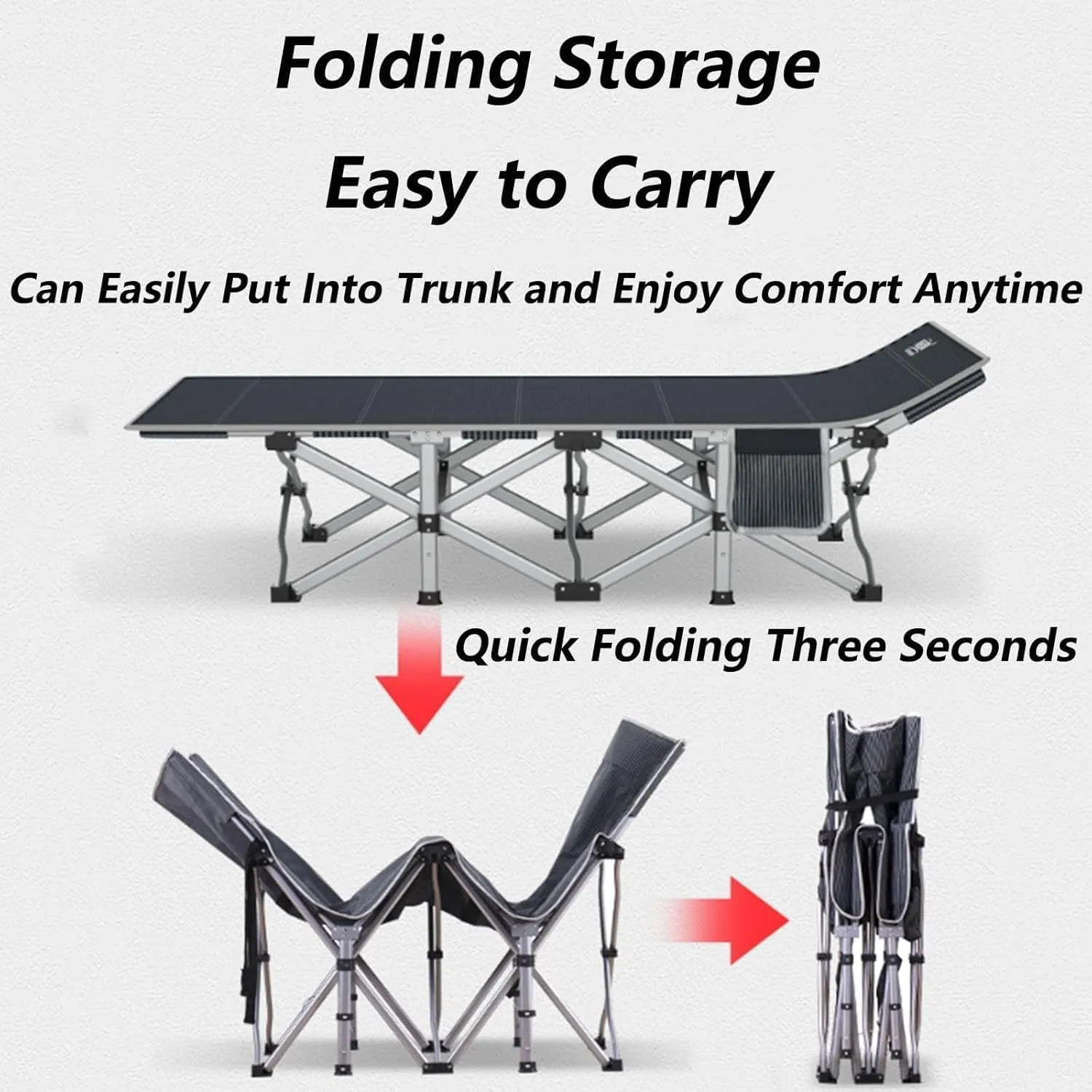 EYPKPL cots for Sleeping Folding Camping Bed Corduroy Cotton Cots for Camping with Mat Camping Cots for Adults Lounge Chair Portable Camping Cot Stretching Freely