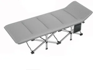 EYPKPL cots for Sleeping Folding Camping Bed Corduroy Cotton Cots for Camping with Mat Camping Cots for Adults Lounge Chair Portable Camping Cot Stretching Freely