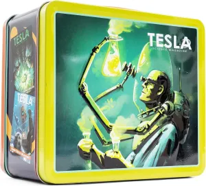 Fallout Tesla Science Magazine Retro-Style Metal Lunchbox | Reusable Storage Tin Container