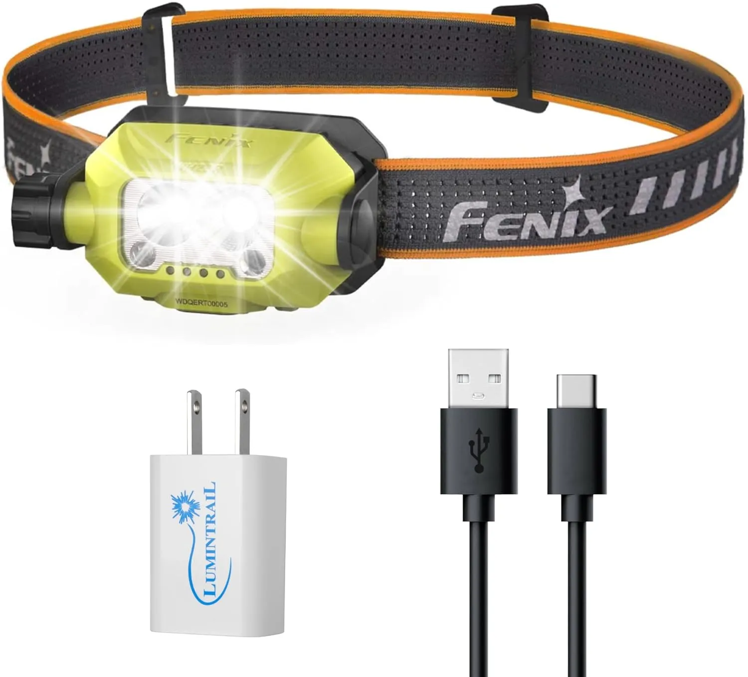FENIX WH23R Headlamp Rechargeable Headlamp, 600 Lumens LED Headlamp, Dual LED Headlamp, Running Headlamp, IP66 Water Resistance, with a Wall Plug