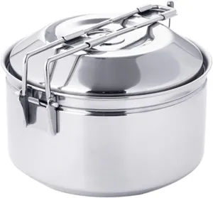 Fire-Maple Antarcti 1.0 Liter Stainless Steel Camping Bowls with Locking Lid, Camping Cook Pot Folding Handle