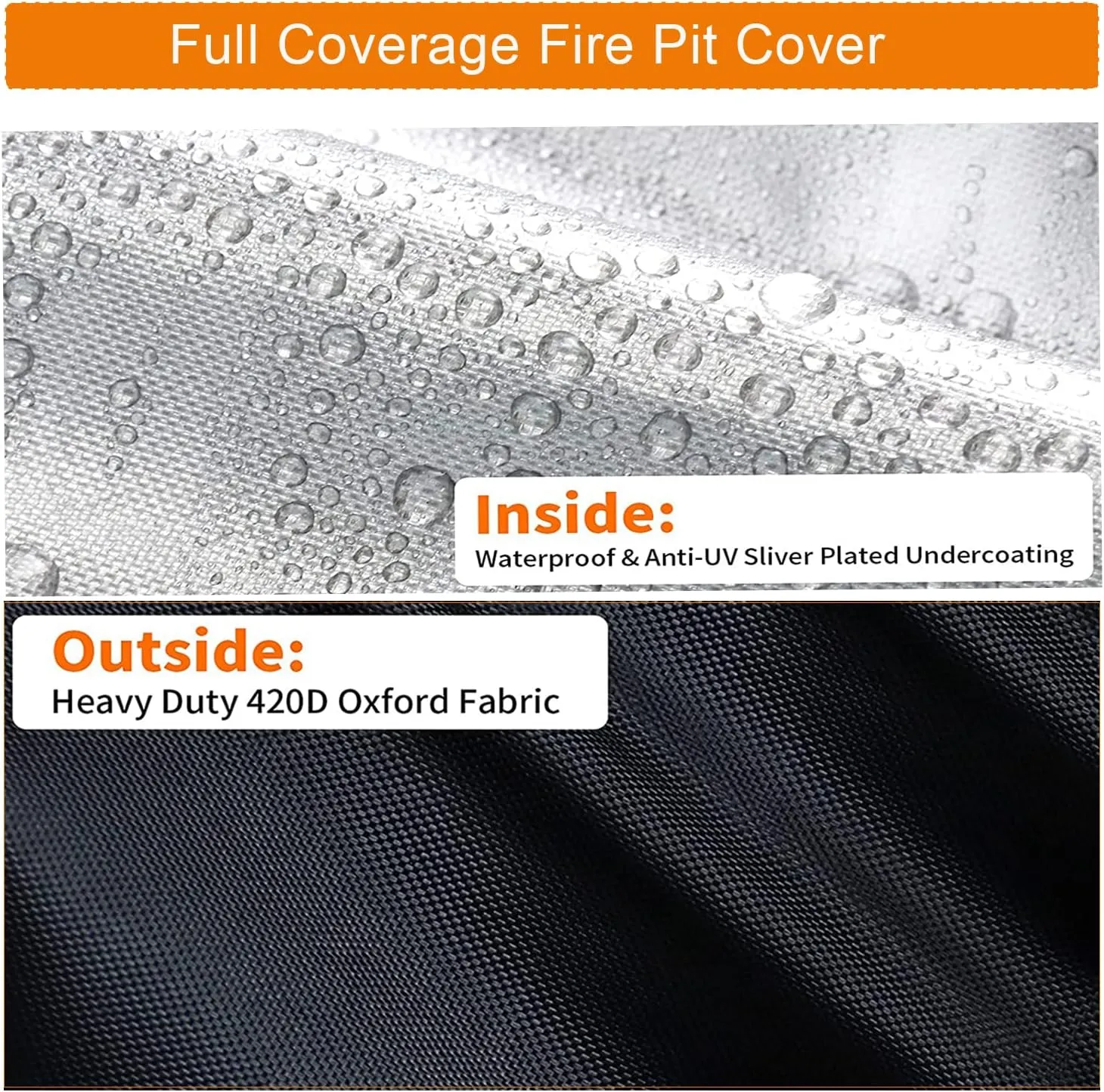 Fire Pit Cover, 20inch Firepit Cover for Solo Stove Cover,Waterproof Outdoor Cover for Solo Stove Bonfire with Handles & Drawstring-20x15inch