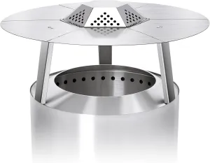 Fire Pit Heat Deflector for Solo Stove Yuokon 1.0/2.0 and Other 27" Fire Pit, with 3 Legs 304 Stainless Steel for Solo Stove Accessories, for Outdoor Firepit Captures and Redirects Warmth.