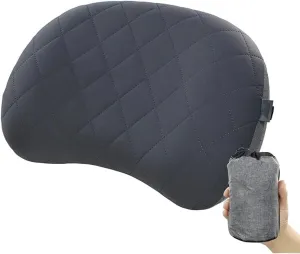 FIRSTONE Inflatable Camping Pillow with Soft Washable Cover, Compact Compressible Ultralight Travel Air Pillow for Outdoor Sport, Hiking, Backpacking Sleep (Grey)