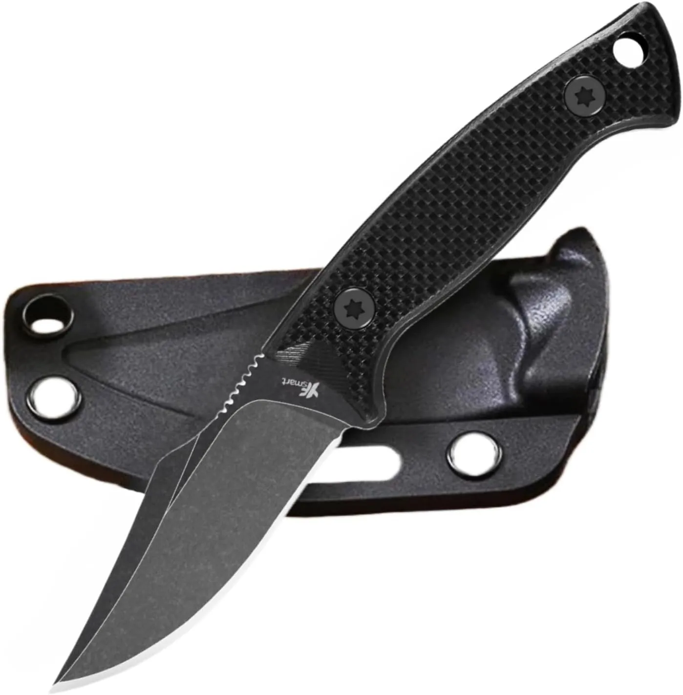 Fixed Blade Knife With D2 Stainless Steel, 2.4" Hunting Knife with Sheath for Survival Camping,Dark Stonewash Finish, Belt Mount, And Superior G-10 Handle Scales(Black)