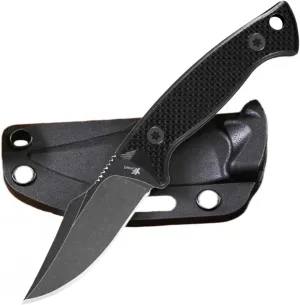 Fixed Blade Knife With D2 Stainless Steel, 2.4" Hunting Knife with Sheath for Survival Camping,Dark Stonewash Finish, Belt Mount, And Superior G-10 Handle Scales(Black)