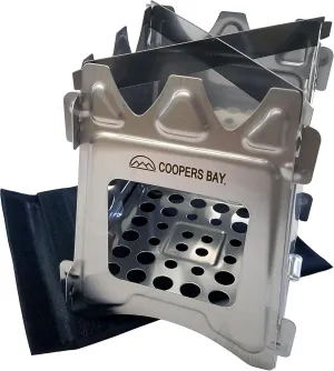Flat Pack Folding Camp Stove/Twig Stove - Lightweight Stainless Steel Mini Camping Stove with Nylon Carry Sleeve - Great Hiking Backpack Wood Stove - No Need to Carry Hazardous Fuels